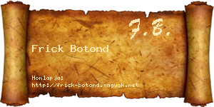 Frick Botond névjegykártya